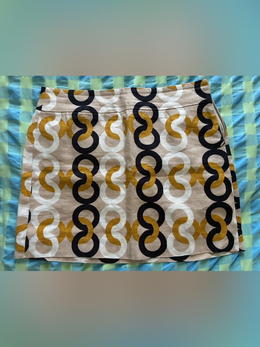 Retro pattern mini skirt